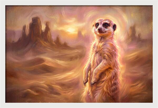 Meerkat In Desert Landscape