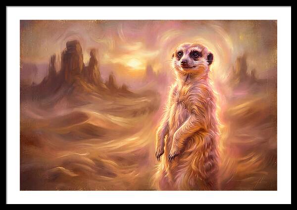 Meerkat In Desert Landscape