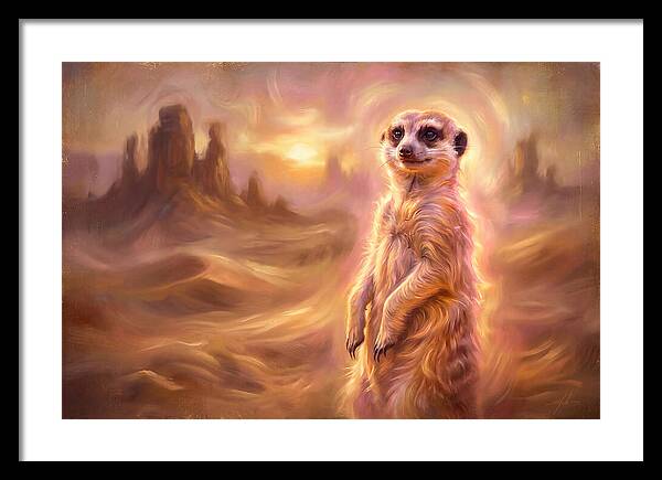 Meerkat In Desert Landscape