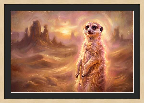 Meerkat In Desert Landscape