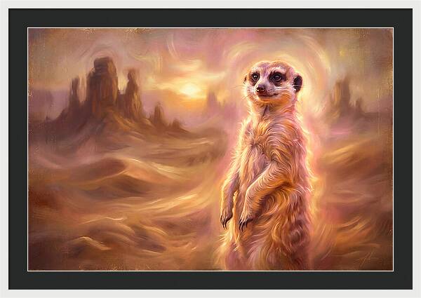 Meerkat In Desert Landscape