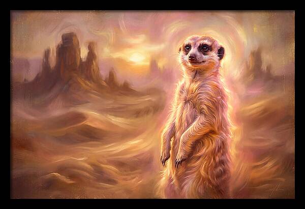 Meerkat In Desert Landscape