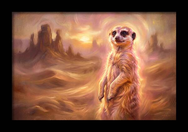 Meerkat In Desert Landscape