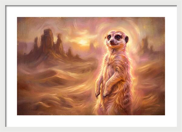 Meerkat In Desert Landscape