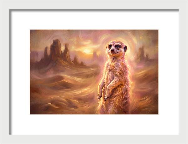 Meerkat In Desert Landscape