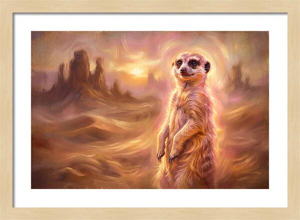Meerkat In Desert Landscape