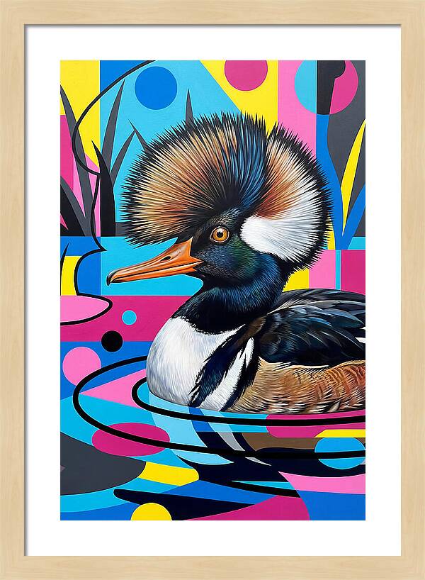 Merganser In Vibrant Colors