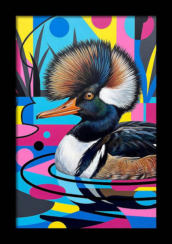 Merganser In Vibrant Colors