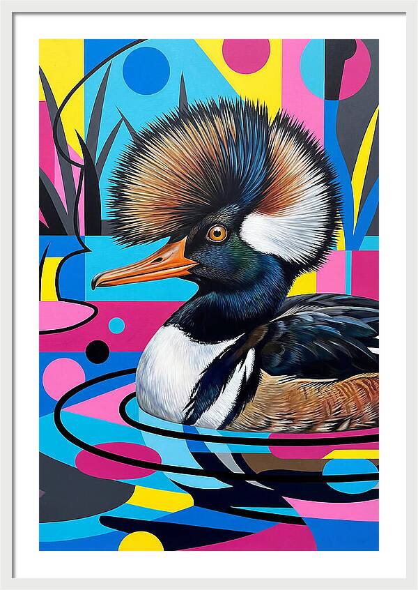 Merganser In Vibrant Colors