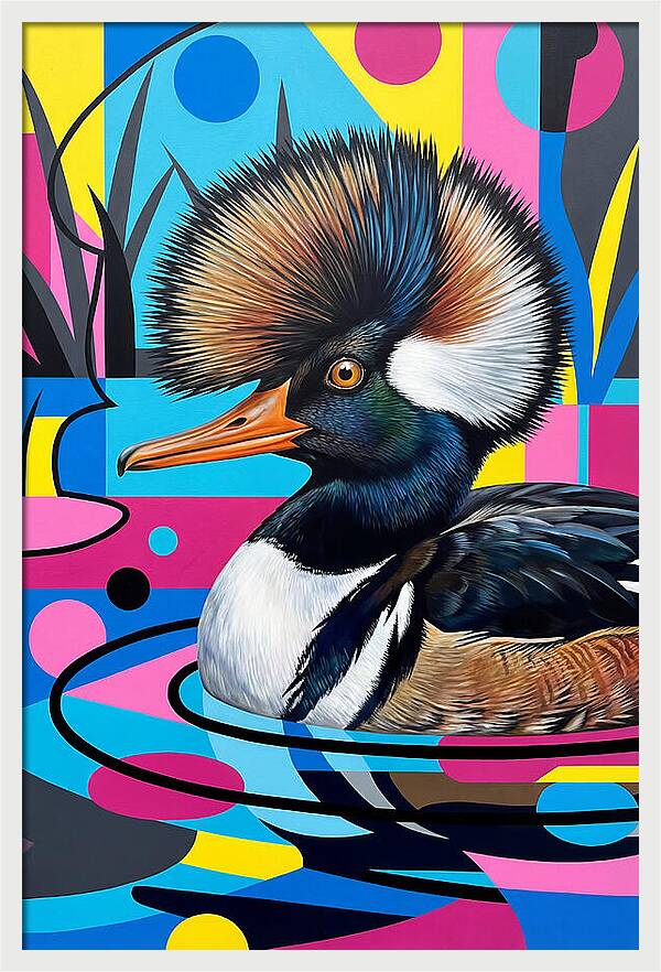 Merganser In Vibrant Colors