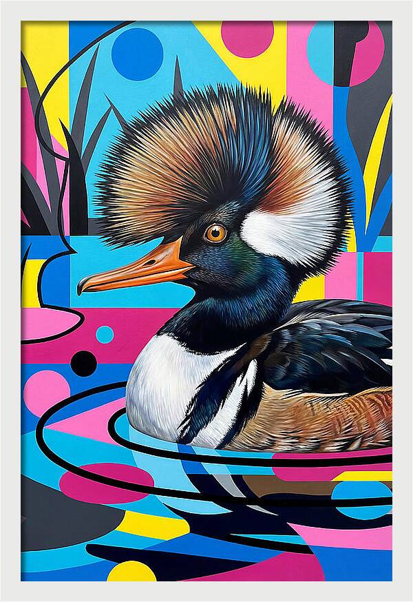 Merganser In Vibrant Colors
