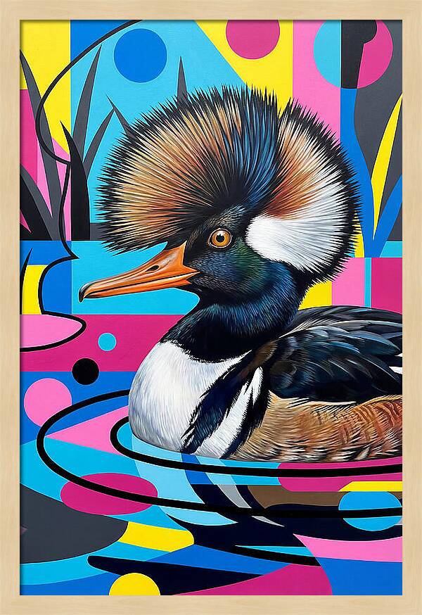Merganser In Vibrant Colors