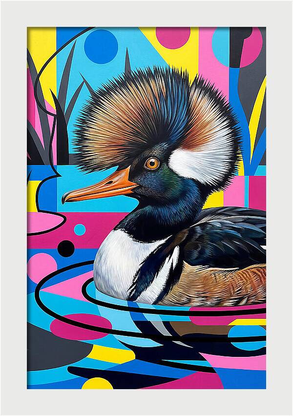 Merganser In Vibrant Colors