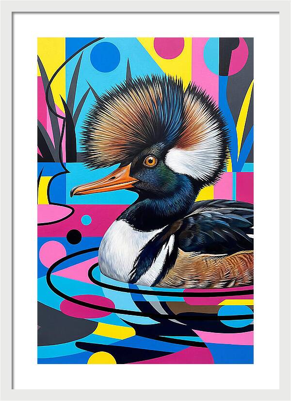 Merganser In Vibrant Colors