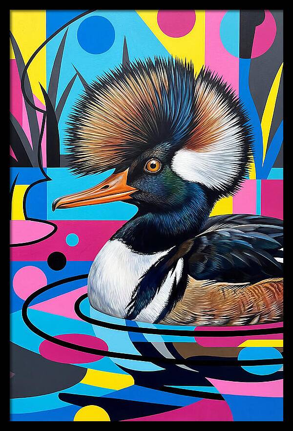 Merganser In Vibrant Colors