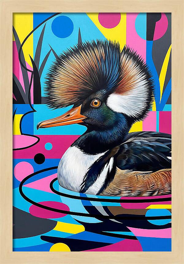 Merganser In Vibrant Colors