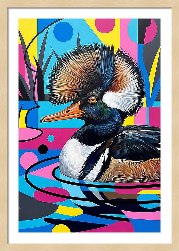 Merganser In Vibrant Colors
