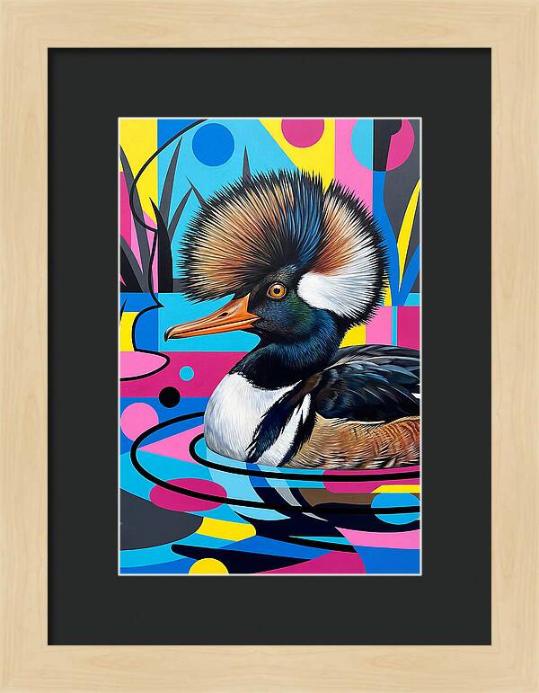 Merganser In Vibrant Colors