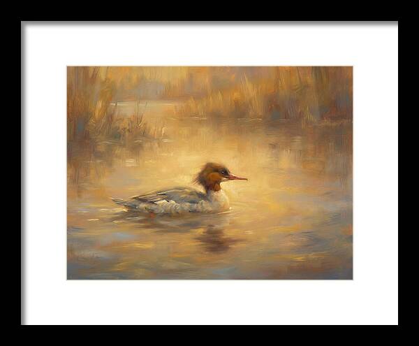 Merganser On Water