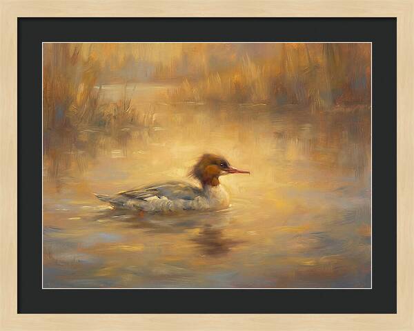 Merganser On Water