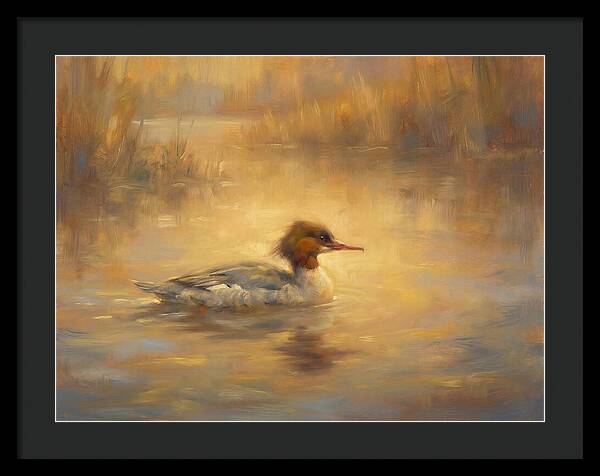 Merganser On Water