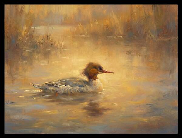 Merganser On Water