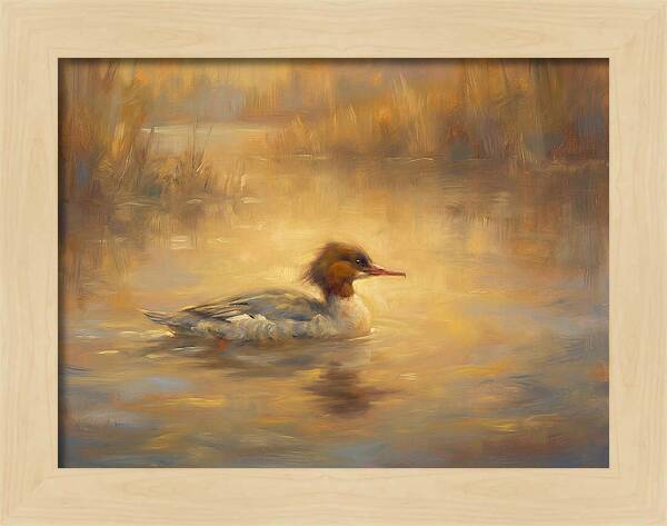 Merganser On Water