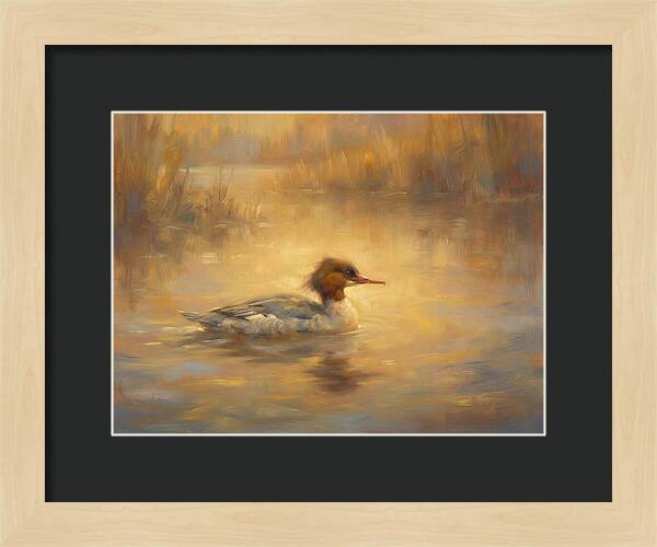 Merganser On Water