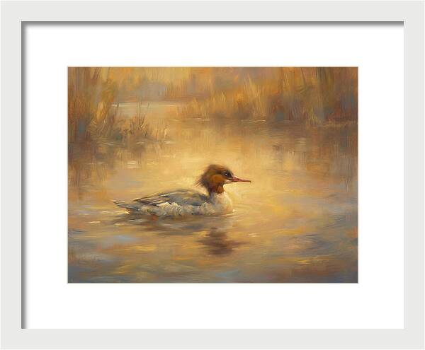 Merganser On Water