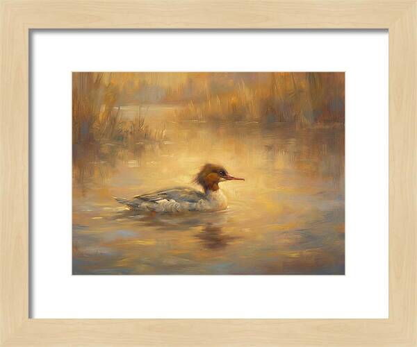 Merganser On Water