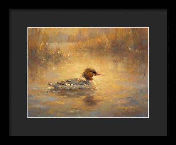 Merganser On Water