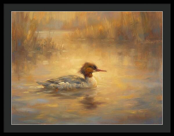 Merganser On Water