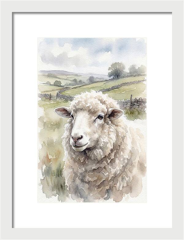Merino Sheep In Pastoral Landscape