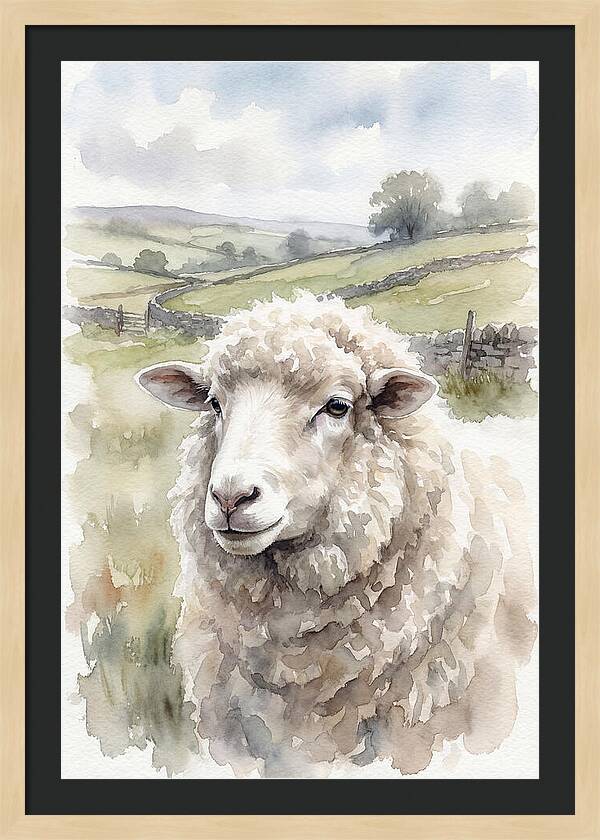 Merino Sheep In Pastoral Landscape