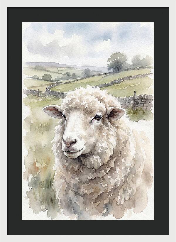 Merino Sheep In Pastoral Landscape