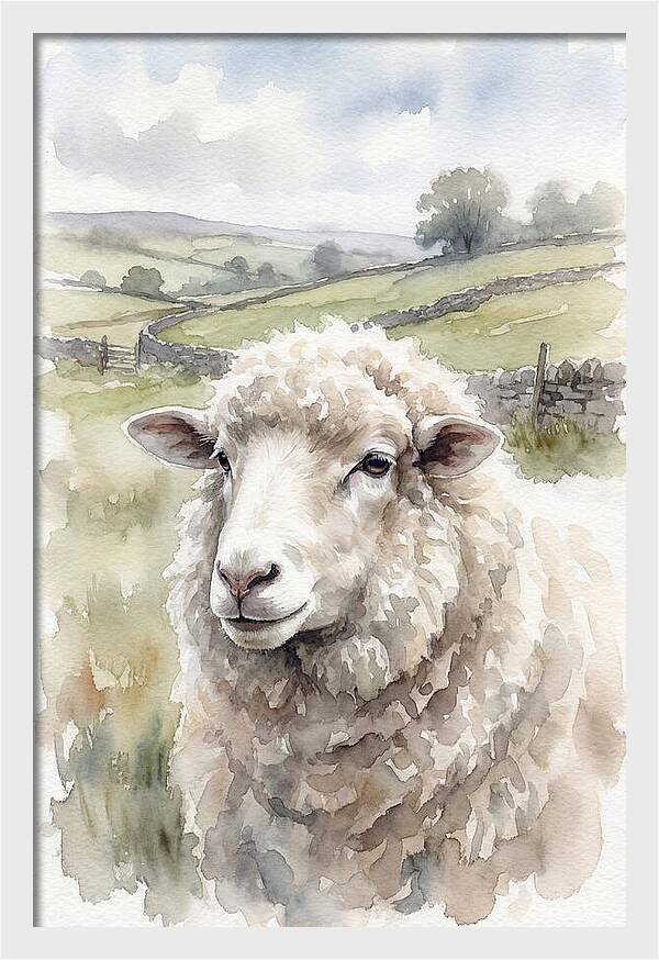 Merino Sheep In Pastoral Landscape