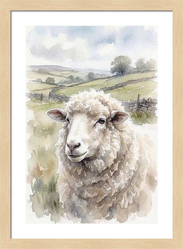 Merino Sheep In Pastoral Landscape