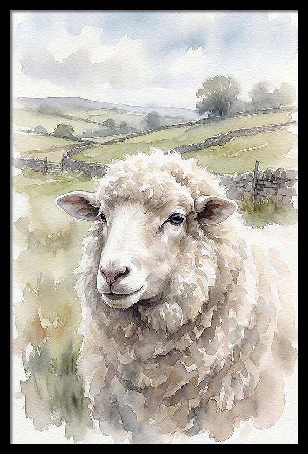 Merino Sheep In Pastoral Landscape