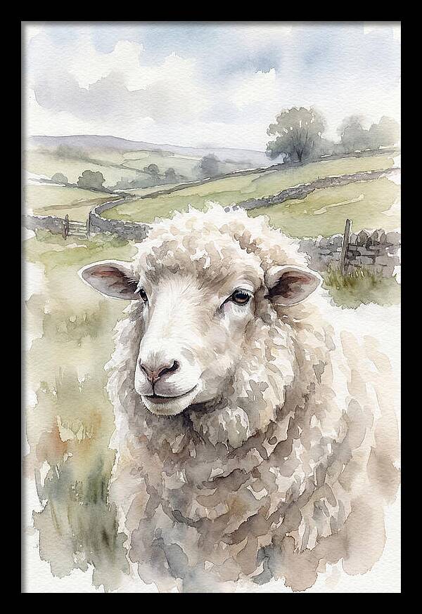 Merino Sheep In Pastoral Landscape