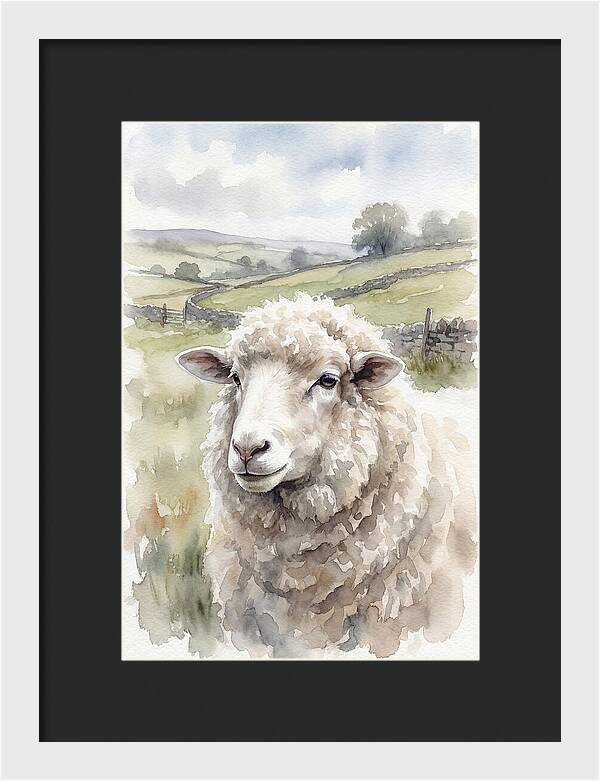 Merino Sheep In Pastoral Landscape