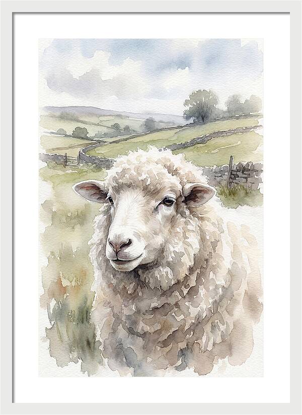 Merino Sheep In Pastoral Landscape
