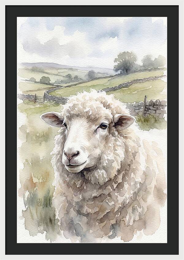 Merino Sheep In Pastoral Landscape