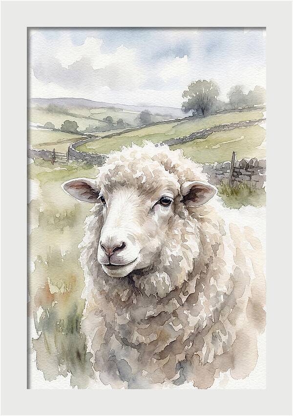 Merino Sheep In Pastoral Landscape