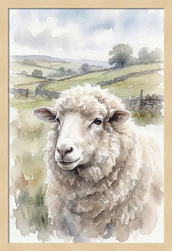 Merino Sheep In Pastoral Landscape