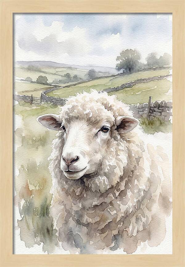 Merino Sheep In Pastoral Landscape