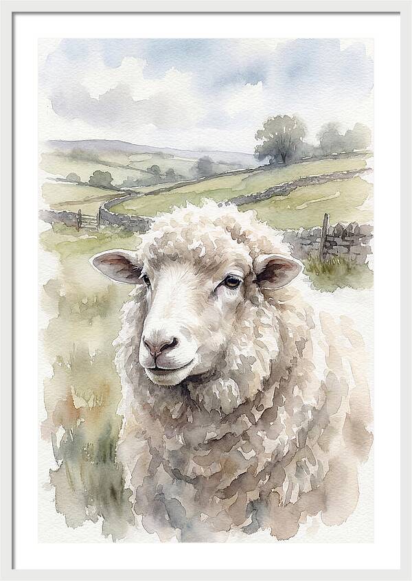 Merino Sheep In Pastoral Landscape