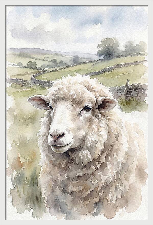 Merino Sheep In Pastoral Landscape