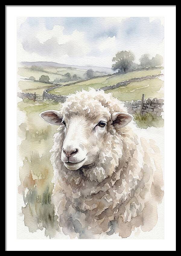 Merino Sheep In Pastoral Landscape