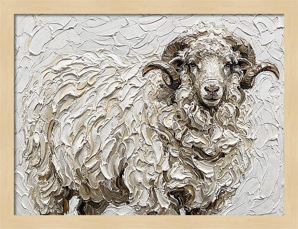 Merino Sheep In Textured Elegance