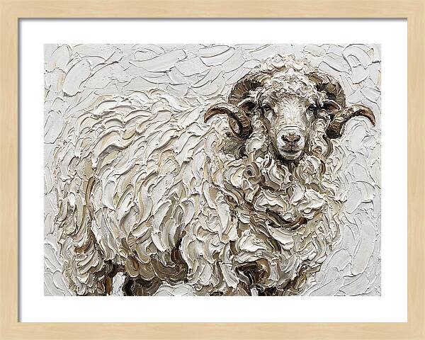 Merino Sheep In Textured Elegance